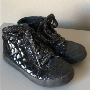 Size 9, Sparkly Black High-Tops